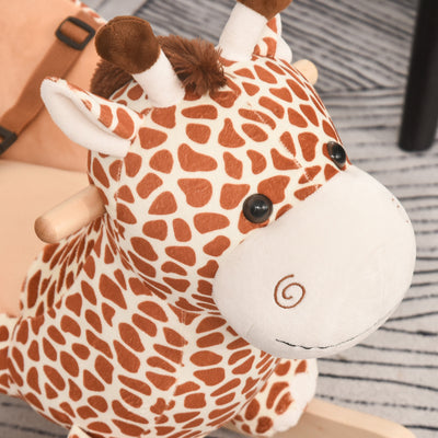 HOMCOM Children Kids Rocking Horse Toys Giraffe Seat Belt Toddlers Baby Toy Gift 