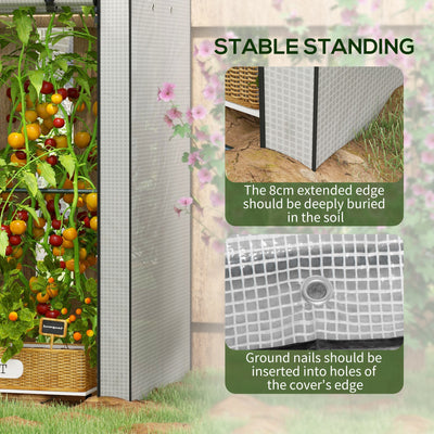 Outsunny Mini Greenhouse with 4 Wire Shelves, Portable Tomato Greenhouse, Upgraded Garden Grow House for Plants with Roll Up Door and Vents, 100 x 80 x 150cm, White 