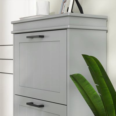 HOMCOM Three-Drawer Minimalistic Shoe Cabinet - Grey 