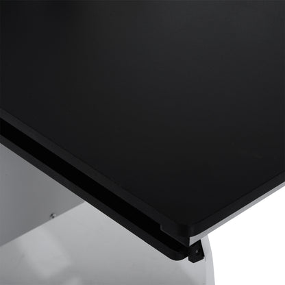 HOMCOM Computer Desk with Sliding Keyboard Tray, Storage Drawers and Host Box Shelf, Home Office Desk, Study Workstation, 100 x 52 x 75cm, Black 