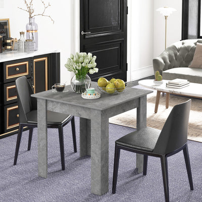 HOMCOM Square Dining Table, Modern Small Dining Table with Faux Cement Effect, Space Saving, Non-slip Foot Pads, Cement Grey 