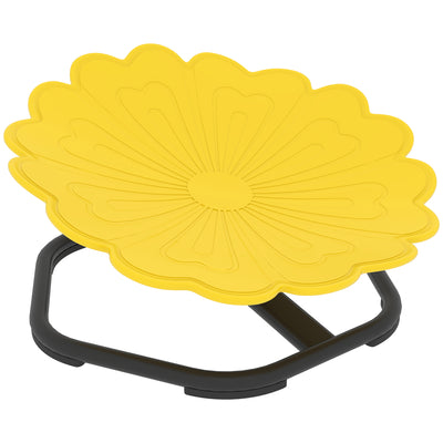 AIYAPLAY Flower-Shaped Sensory Spinning Chair with Non-Slip Base for Balance/Coordination, Yellow 