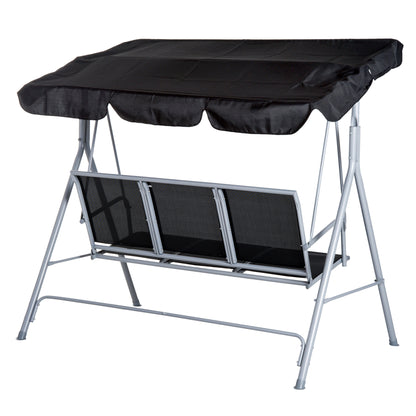 Outsunny Outdoor 3-Seater Swing Chair-Black 