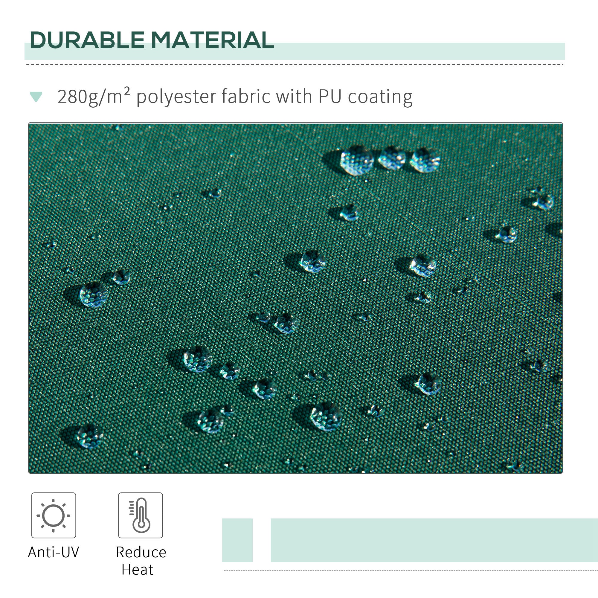 Outsunny Awning Canopy Manual Retractable Porch Sun Shade Shelter 3 x 2m Green 