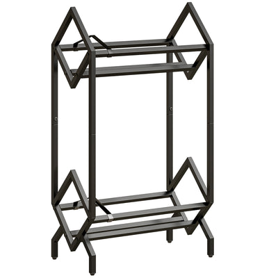 HOMCOM 50 CD Storage Rack, 2-Tier Metal CD Storage Unit, Free Standing, Easy to Assemble, Black 