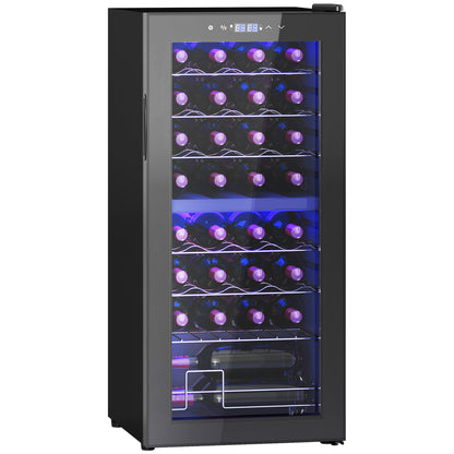HOMCOM 32 Bottle Dual Zone 5-18\'e2\'84\'83 Wine Fridge - Black 