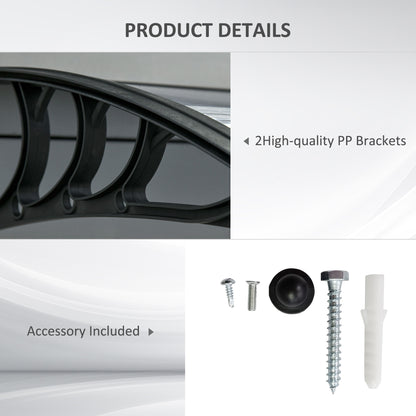 Outsunny Door Canopy Awning Outdoor Window Rain Shelter Cover for Front/Back Door Porch Black 196 x 75cm 