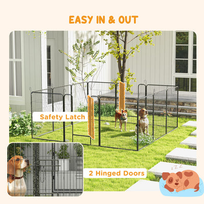 PawHut 12 Panels Heavy Duty Puppy Playpen, for Small Dogs, Indoor and Outdoor Use - Silver 