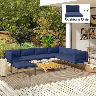 Outsunny 14-piece Dining Set Cushions - Dark Blue 