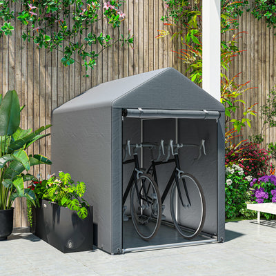Outsunny 179 x 120cm Temporary Garden Shed, with Accessories - Dark Grey 