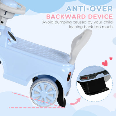 AIYAPLAY Foot To Floor Ride On Car Sliding Car w/ Air Horn, Anti-Over-Backwards, 18 to 36 Months - Light Blue 