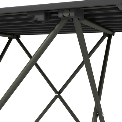 Outsunny Folding Camping Table, Lightweight Metal Picnic Table with Carry Bag, Foldable Table for Outdoor Camping, Picnic, Hiking, BBQ, Fishing, Black 