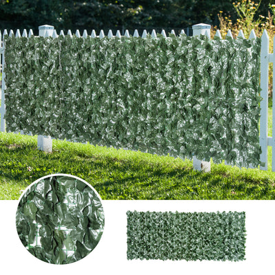 Outsunny 1-Piece Artificial Leaf Hedge Screen Privacy Fence Panel for Garden Outdoor Indoor Decor, Dark Green, 3M x 1.5M 
