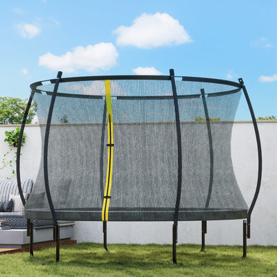 SPORTNOW 10ft Trampoline with Enclosure Net and Spring Cover, Outdoor Trampoline Garden Jumping Mat, Black 