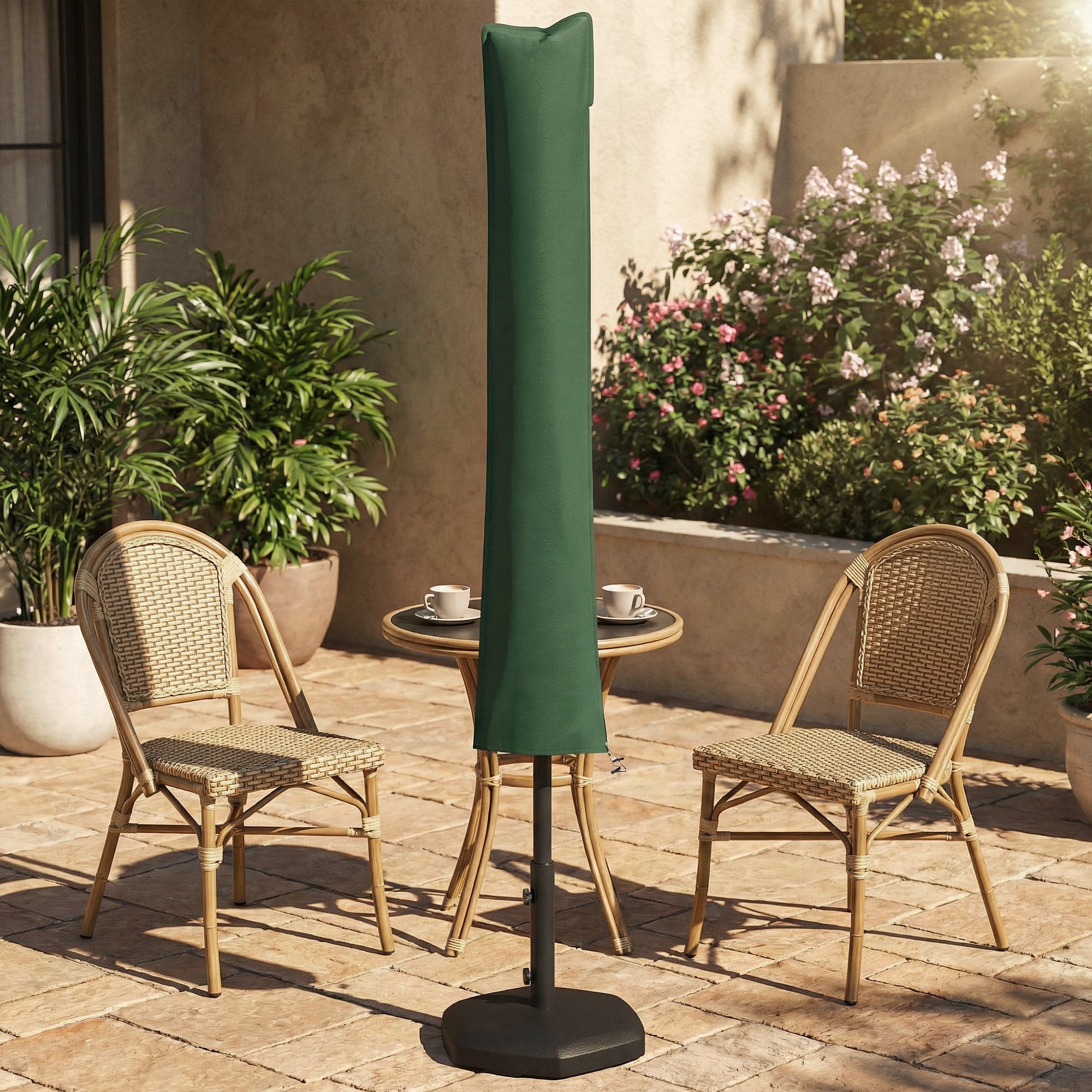Outsunny Parasol Cover, Cantilever Umbrella Cover for 2-3.5 m Parasols, Banana Umbrella Protector with Zipper, Green 