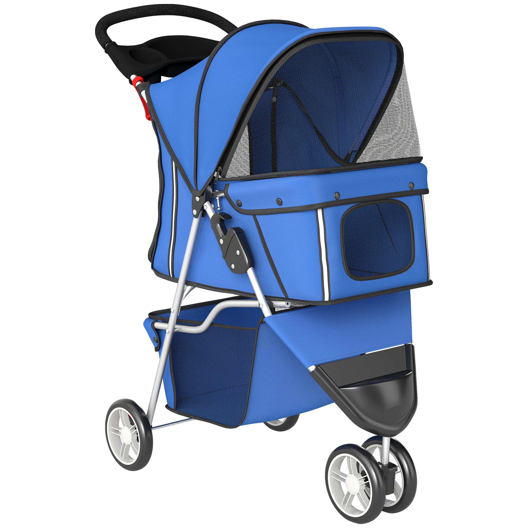 PawHut 3 Wheel Pet Stroller for Small and Miniature Dogs, Blue 