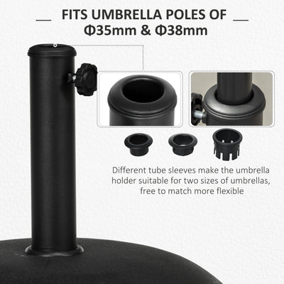 Outsunny Heavy Duty Cement Parasol Base 20kg Round Patio Umbrella Stand Garden Outdoor Shade Holder 