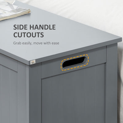 HOMCOM Large Storage Box Toy Chest Cabinet Container Unit Organizer with Lid & Safety Hinges, Grey 