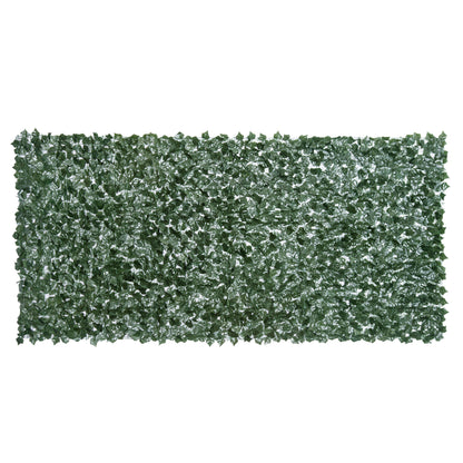 Outsunny 1-Piece Artificial Leaf Hedge Screen Privacy Fence Panel for Garden Outdoor Indoor Decor, Dark Green, 3M x 1.5M 