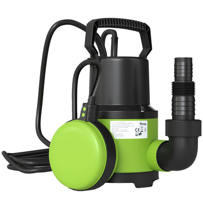 Outsunny 400W Submersible Water Pump for Dirty/Clean Water, 9000L/H Electric Sump Pump with Float Switch, Drain Water from Garden Pond, Hot Tub, Ditches, Portable and Lightweight 