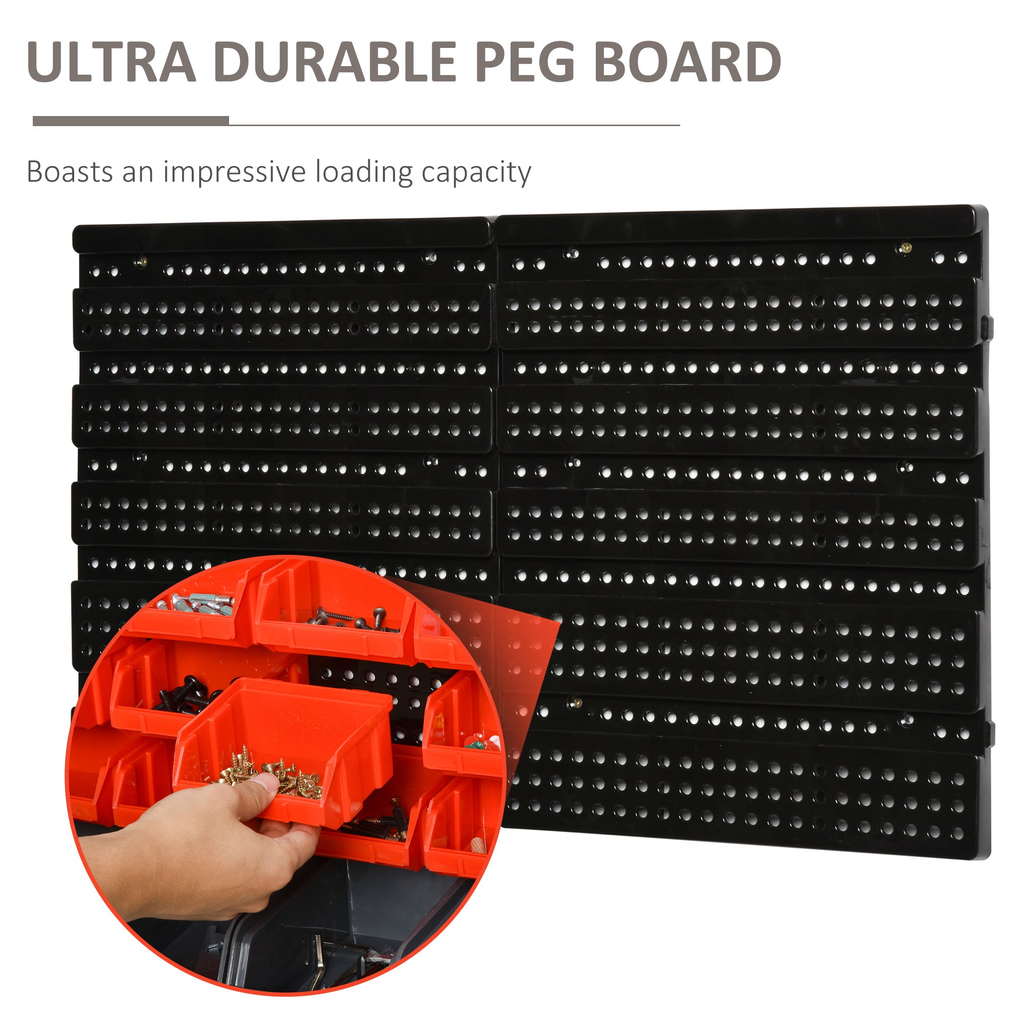 DURHAND 30 Cubbie On-Wall Storage Board Tool Screw Organiser Garage Workshop DIY Container w/ Screw Kit Tool Equipment Tidy 