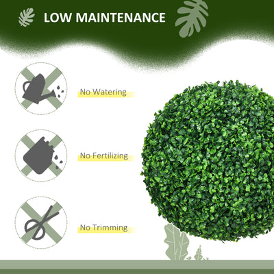 HOMCOM Set of Two Artificial Boxwood Balls Plants - Green 