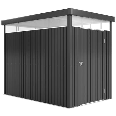 Outsunny 5.3 x 8.5ft Galvanised Steel Garden Shed, Metal Shed with Roof Windows, Leakage Holes and Lockable Wide Door for Outdoor Patio Tool Storage 