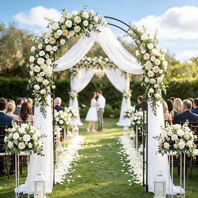 Outsunny Garden Arch, 2.4 m High x 1.5 m Wide Metal Garden Trellis for Climbing Plants, Outdoor Wedding Arch for Bridal, Black 