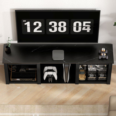 HOMCOM 65" TV Stand, with LED Lights and Storage - Black 