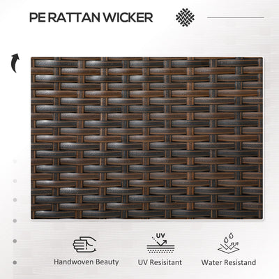 Outsunny Two-Seat Rattan Chair, with Middle Table - Brown 