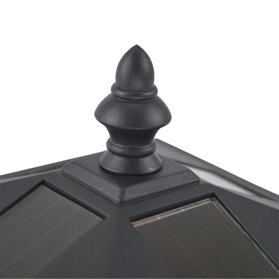 Outsunny Set of 2 Outdoor Garden Solar Post Lamp Sensor Dimmable LED Lantern Bollard IP44 Energy-saving 1.2M Tall, Black 