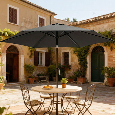 Outsunny 2m Garden Parasol Umbrella, Outdoor Table Parasol Umbrella with Crank Handle, Tilt Function, UV30+ Protection 