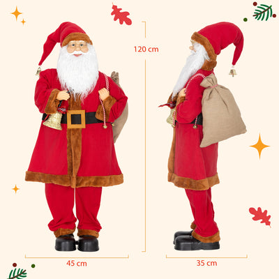 HOMCOM Singing and Dancing Santa Claus with Bell and Sack 