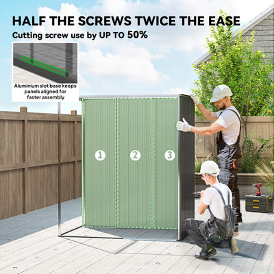 Outsunny 5 x 3.5ft Metal Garden Storage Shed with Effortless Assembly and 2 Pairs of Gloves, Waterproof Outdoor Shed, Dark Grey 