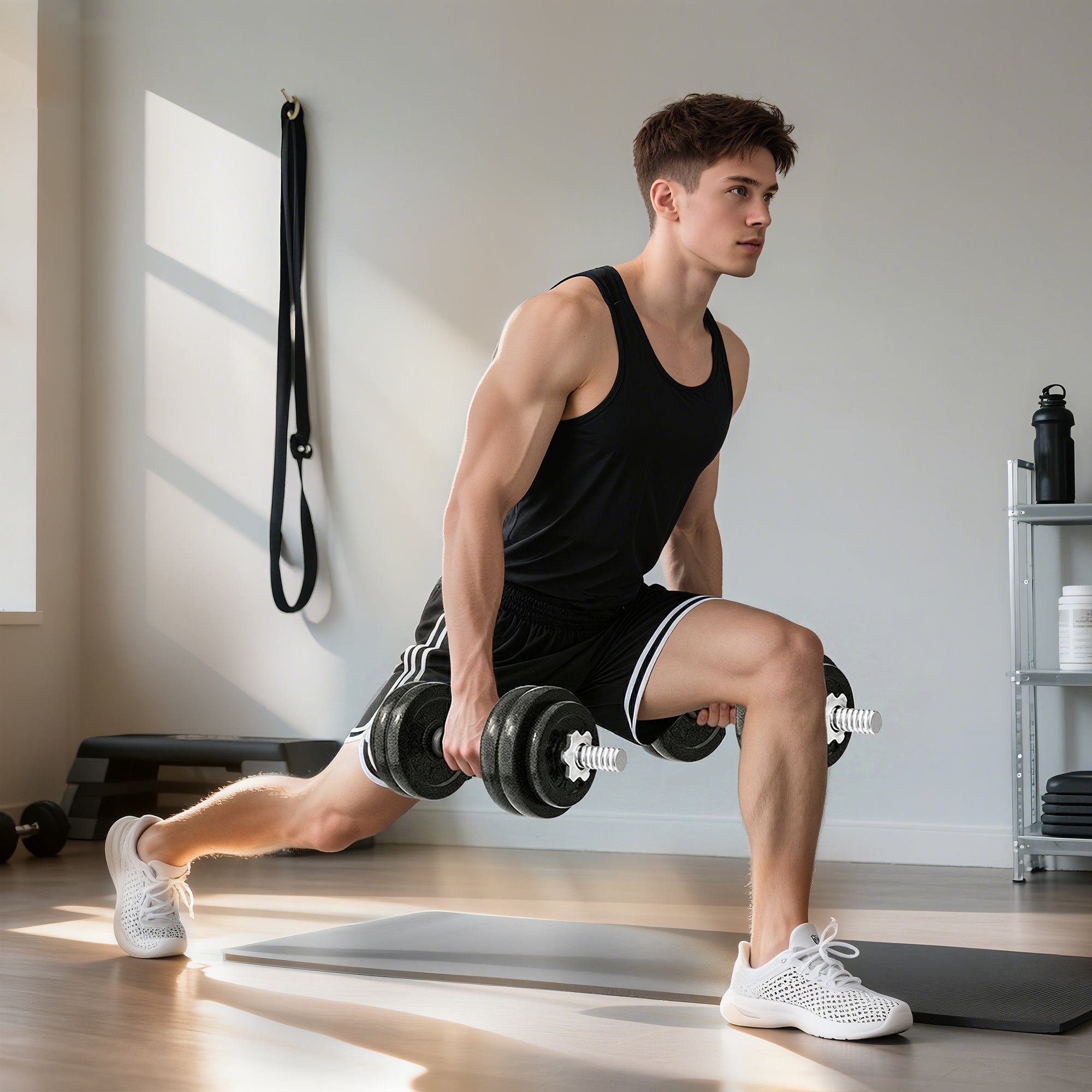 SPORTNOW 2-in-1 Adjustable Dumbbells Set, 30kg Cast Iron Weights Dumbbells Set with Non-Slip Grip for Strength Training, Weight Lifting, Bodybuilding, Home Gym Workout Equipment for Men & Women 