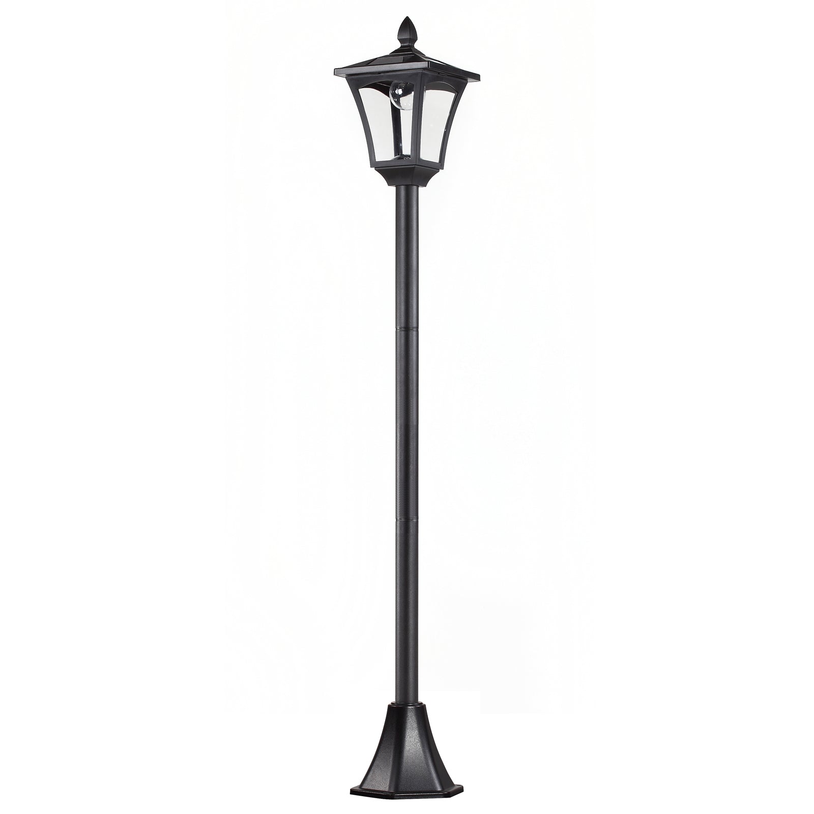Outsunny Outdoor Garden Solar Post Lamp Sensor Dimmable LED Lantern Bollard Pathway 1.6M Tall – Black 