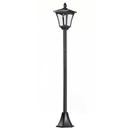 Outsunny Outdoor Garden Solar Post Lamp Sensor Dimmable LED Lantern Bollard Pathway 1.6M Tall – Black 