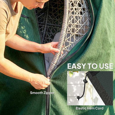 Outsunny 196 x 230 cm Hanging Egg Chair Protective Cover - Green 