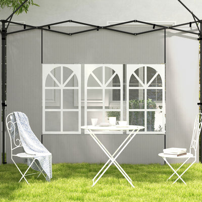 Outsunny Gazebo Side Panels, Sides Replacement with Window for 3x3(m) or 3x6m Gazebo Canopy, 2 Pack, White 