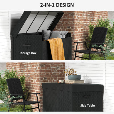 Outsunny 627 L Rattan Storage Box - Black 