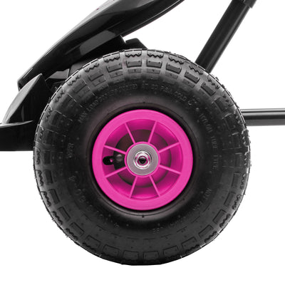 HOMCOM Kids Pedal Go Kart, with Adjustable Seat, Inflatable Tyres - Pink 