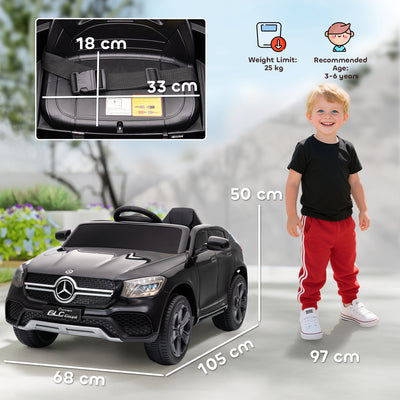 AIYAPLAY Mercedes-Benz GLC Licensed Kids Ride on Car with Remote Control, Soft Start, MP3, LED Headlights, Black 