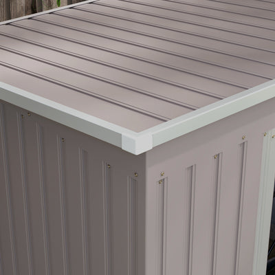 Outsunny 7 x 4ft Galvanised Steel Garden Shed, with Foundation Kit - Grey 