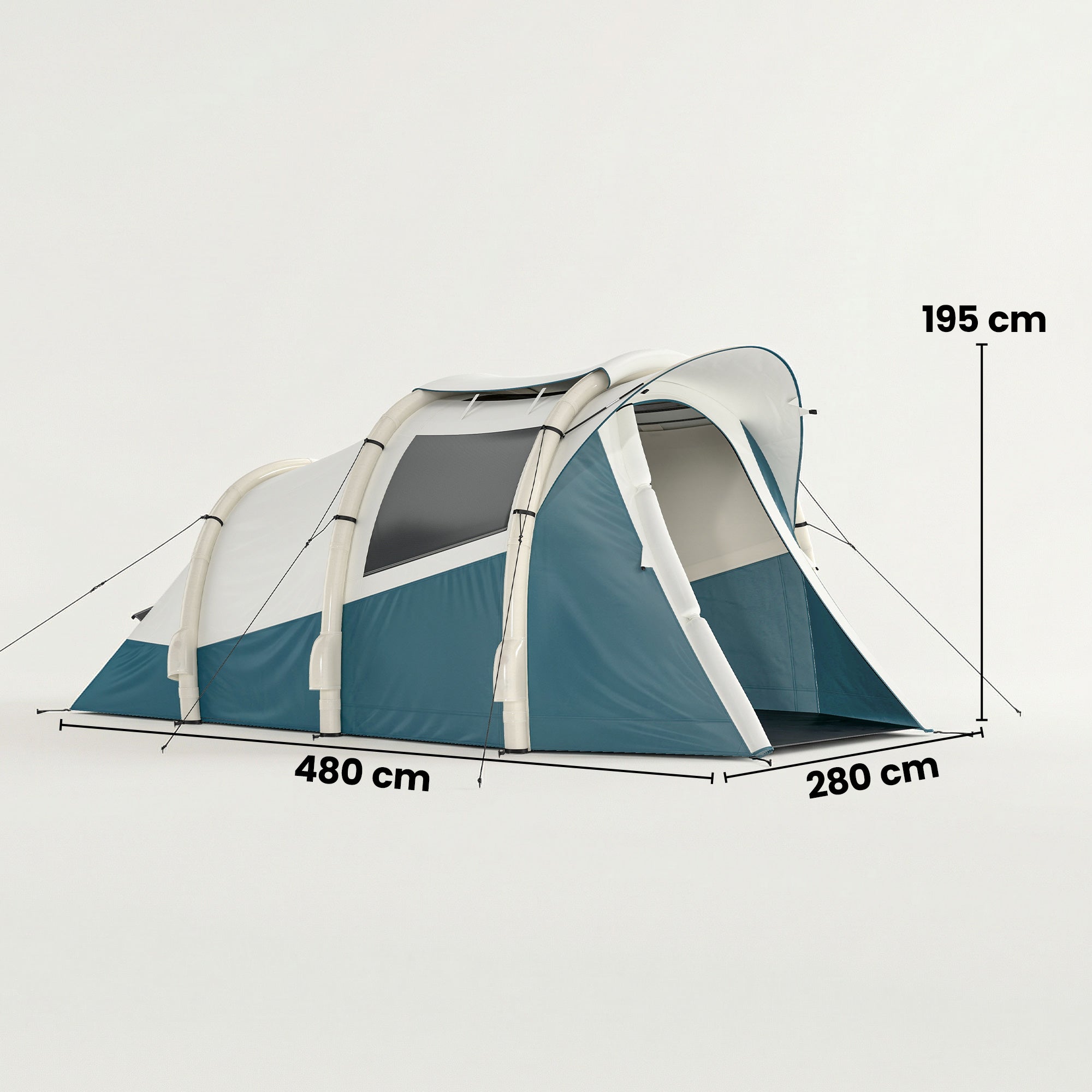 Outsunny Inflatable Camping Tent w/ Air Pump, Easy Setup 2-3 Person Blow Up Tent, Green 