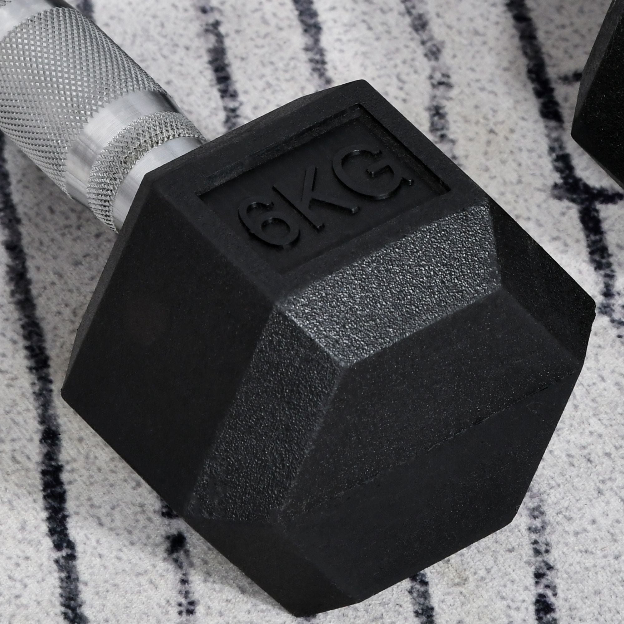 HOMCOM 2x6kg Hex Dumbbells Set Rubber Dumbbells Weight Lifting Equipment Fitness Home Gym 