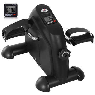 HOMCOM Mini Exercise Bike, Portable Pedal Exerciser, Under Desk Bike with LCD Display for Legs and Arms Training, Black 