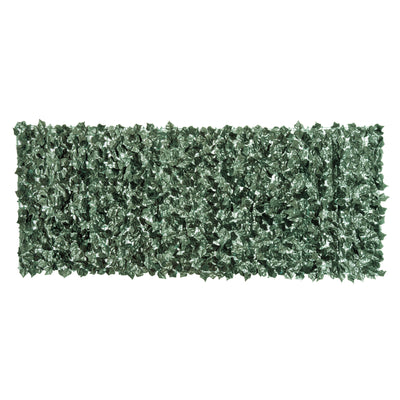 Outsunny 1-Piece Artificial Leaf Hedge Screen Privacy Fence Panel for Garden Outdoor Indoor Decor, Dark Green, 2.4M x 1M 