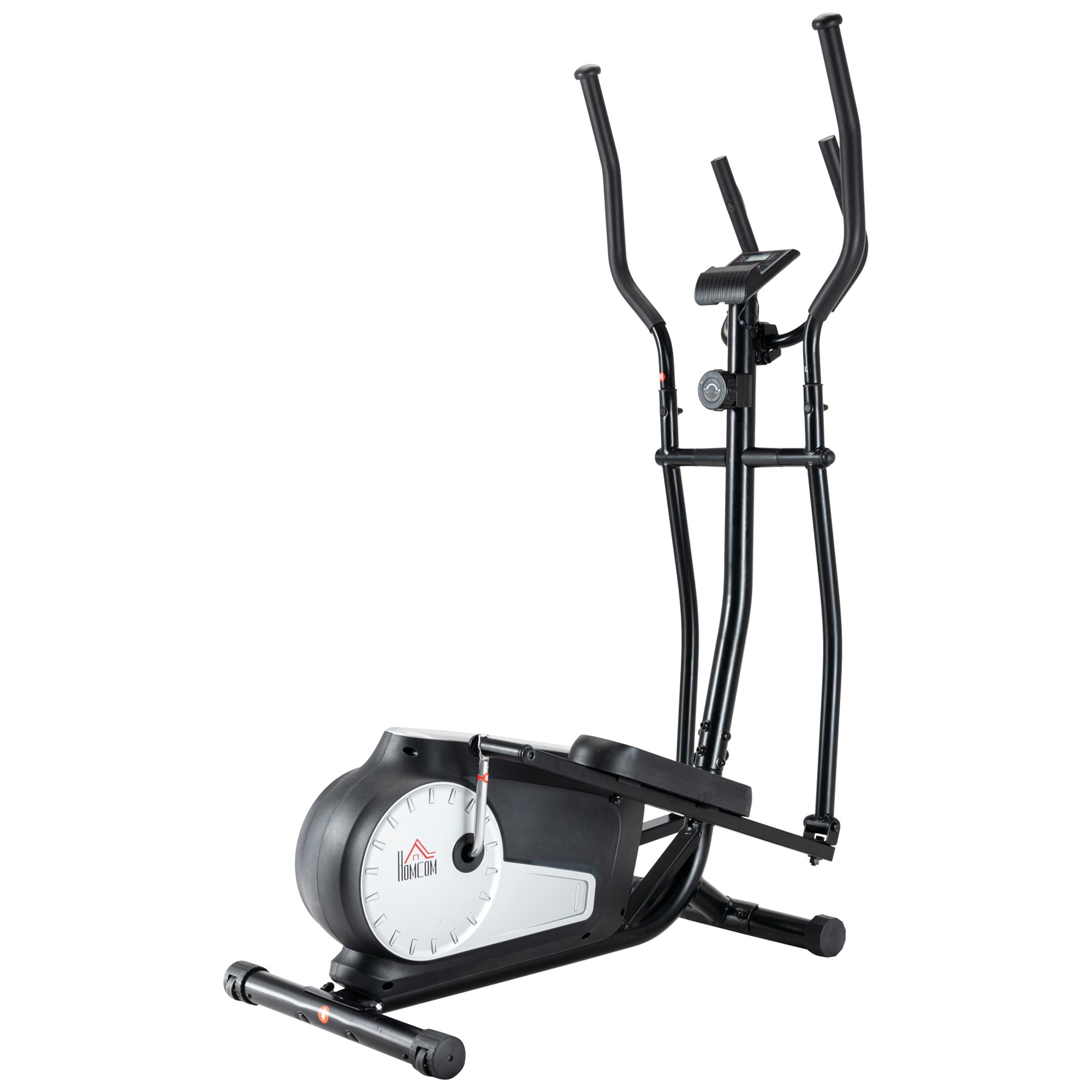 HOMCOM Elliptical Cross Trainer, Home Cardio Workout Machine with Eight Level Magnetic Resistance, LCD Monitor, Heart Rate Sensor, Two Wheels 