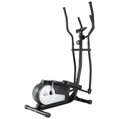 HOMCOM Elliptical Cross Trainer, Home Cardio Workout Machine with Eight Level Magnetic Resistance, LCD Monitor, Heart Rate Sensor, Two Wheels 