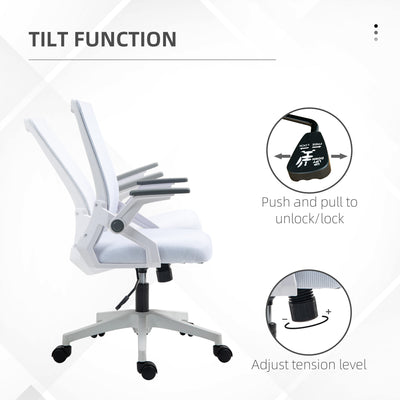 Vinsetto Office Chair, with Lumbar Support - White 